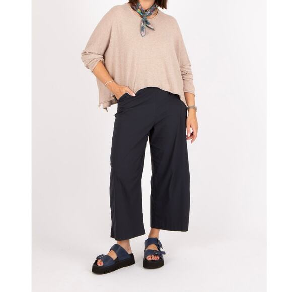 Rundholz Black Label Black Wide Leg Cotton Buttonfly Trouser Pants, Size Small - Picture 1 of 14